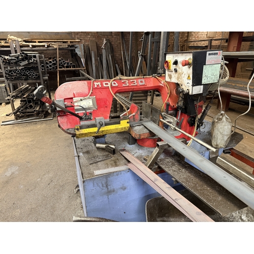 107 - AN APPROX 2016 BIANCO MOD 330  POWER HACKSAW (3 PHASE), IN GOOD WORKING ORDER WHILST ALL DESCRIPTION... 