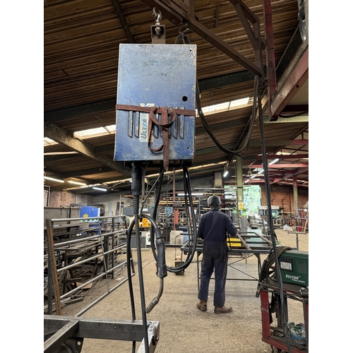 109 - AN ULTRA 480 MIG WELDER ON TROLLEY BASE WITH SEPARATE WIRE FEED, GOOD WORKING ORDER WHILST ALL DESCR... 
