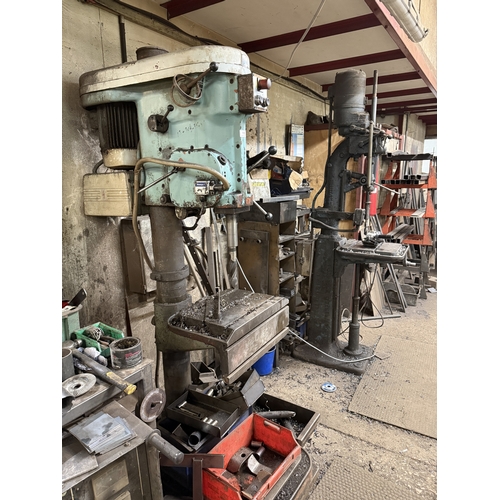 110 - A HEAVY DUTY UPRIGHT 3 PHASE METAL WORKING PILLAR DRILL GOOD WORKING ORDER WHILST ALL DESCRIPTIONS A... 