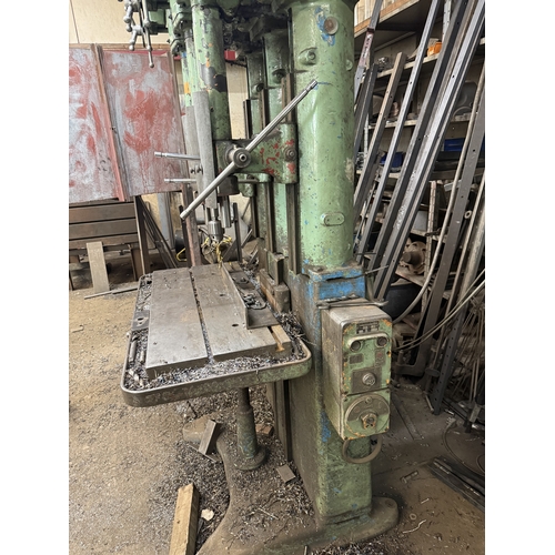 112 - A HERBERT 3 PHASE MULTI-SPINDLE GANG UPRIGHT PILLAR DRILL, GOOD WORKING ORDER WHILST ALL DESCRIPTION... 