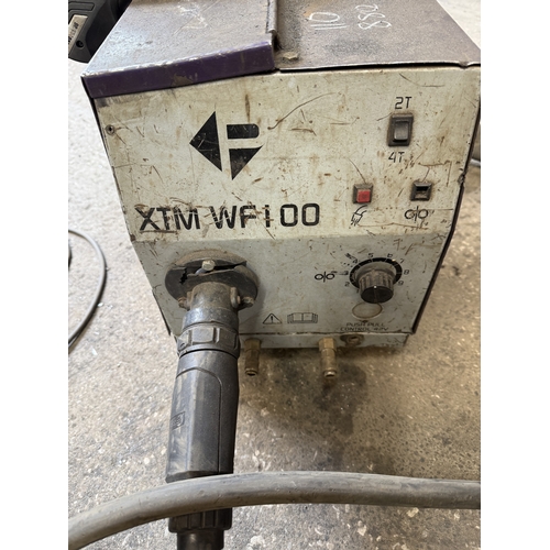 115 - A PARWELD XTM3535 MIG WELDER WITH TROLLEY BASE AND XTM WF100 WIRE FEED (3 PHASE) GOOD WORKING ORDER ... 