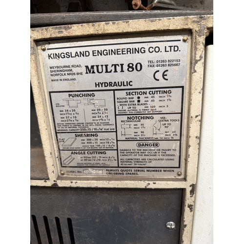 120 - A HACO KINGSLAND 3 PHASE, MULTI 80 METAL WORKING MACHINE, WITH PUNCHING, SHEARING, ANGLE CUTTING, SE... 