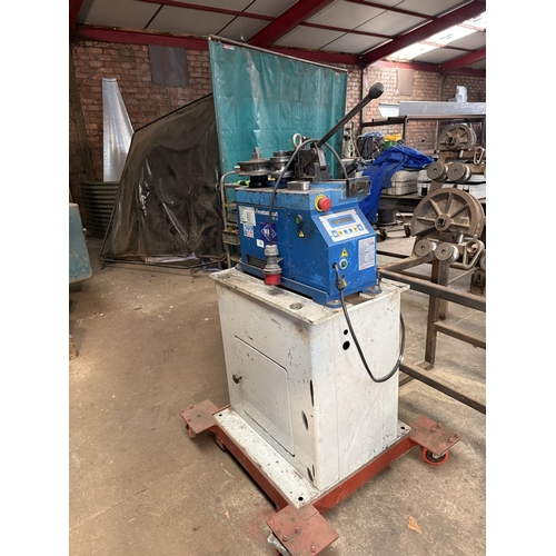 128 - A METALLKRAFT RB54 THREE PHASE METAL TUBE BENDING MACHINE WITH A RACK OF VARIOUS TOOLS GOOD WORKING ... 