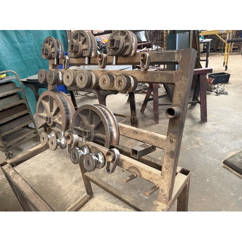 128 - A METALLKRAFT RB54 THREE PHASE METAL TUBE BENDING MACHINE WITH A RACK OF VARIOUS TOOLS GOOD WORKING ... 