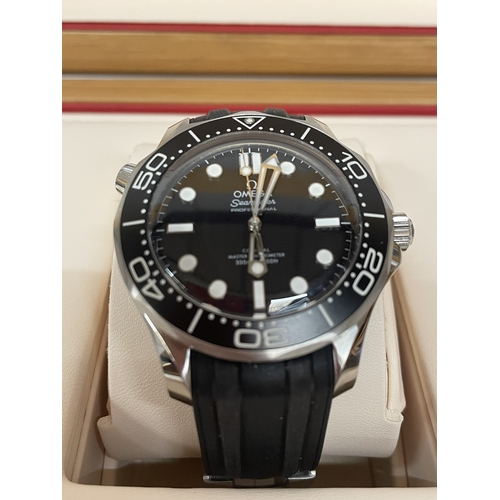 301 - A GENTLEMAN'S OMEGA SEAMASTER PROFESSIONAL 300M WRISTWATCH WITH WOODEN DISPLAY BOX, DOCUMENTS, CARDS... 