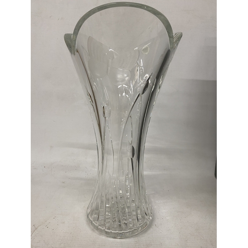 50 - A BOXED WATERFORD CRYSTAL BUTTERFLY VASE FROM THE DESIGNER'S GALLERY COLLECTION DESIGNED BY DAVID BO... 