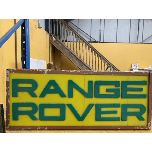 56 - A RANGE ROVER ILLUMINTED SIGN - 57.5 (W), 24 cm (H), 10 CM (D)