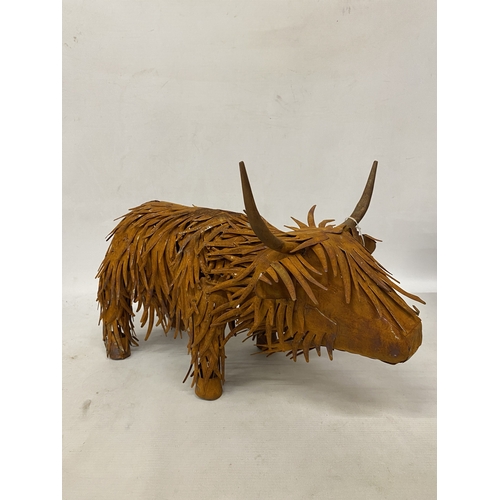 62 - A METAL HIGHLAND COW SCULPTURE