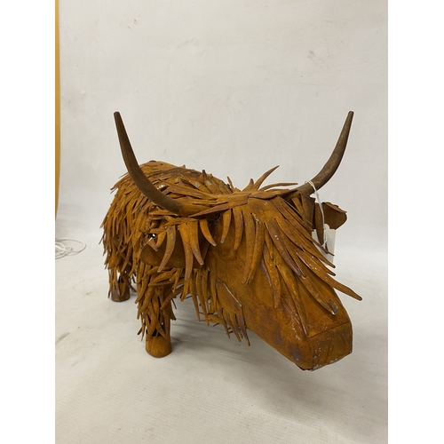 62 - A METAL HIGHLAND COW SCULPTURE