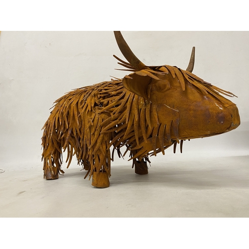 62 - A METAL HIGHLAND COW SCULPTURE