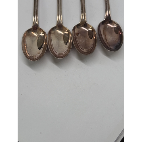 88 - FOUR MARKED 800 SILVER TEASPOONS GROSS WEIGHT 46.1 GRAMS