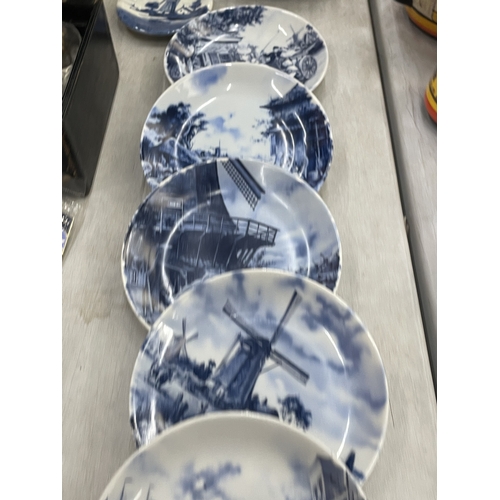 108 - SEVEN CERAMIC DELFT WARE PLATES
