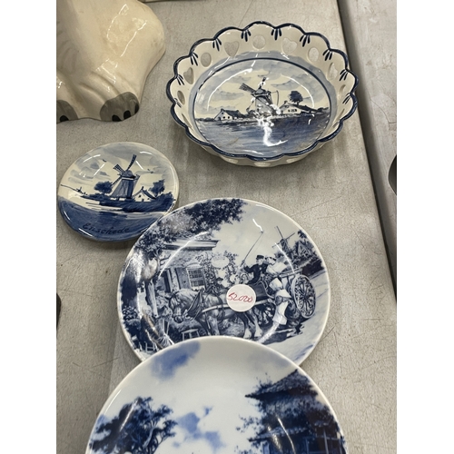 108 - SEVEN CERAMIC DELFT WARE PLATES