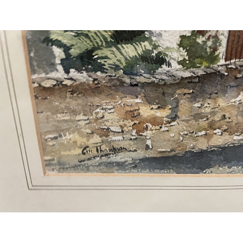 150A - A SIGNED ERIC THOMPSON (LISTED ARTIST), WATERCOLOUR 'BODMIN FERRY', 1898 - FRAMED, 57CM X 73CM