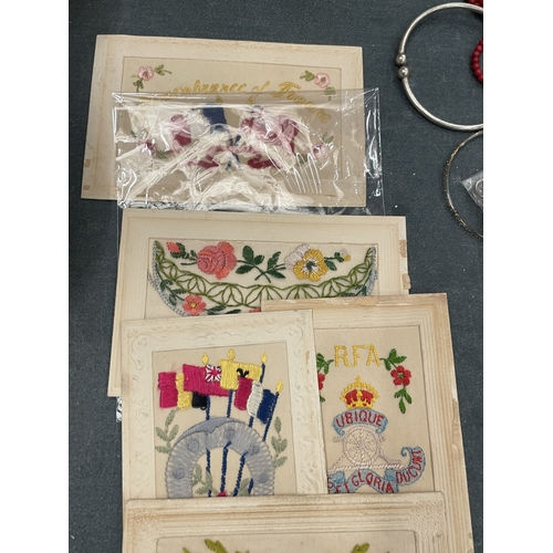 158 - SEVEN WWI SILK POSTCARDS