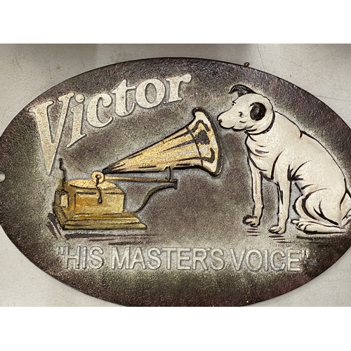 188 - A CAST HMV NIPPER SIGN