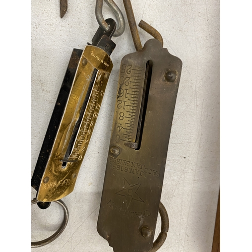 204 - THREE VINTAGE BRASS BALANCE SCALES