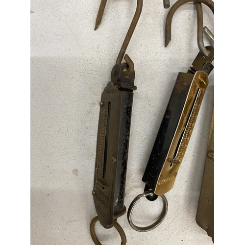 204 - THREE VINTAGE BRASS BALANCE SCALES