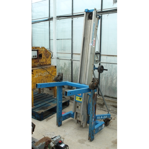 91 - A GENIE SLA 10 LIFT IN GOOD WORKING ORDER  + VAT