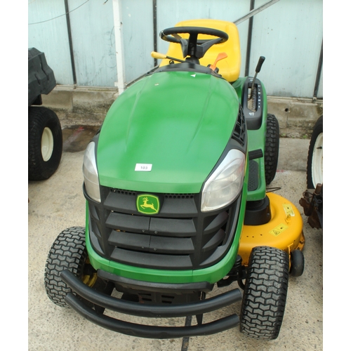 103 - A JOHN DEERE X125 MOWER NOT IN WORKING ORDER  NO VAT