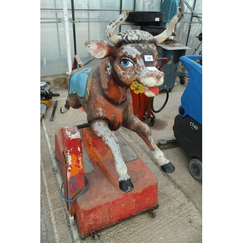 107 - A COIN OPERATED (20 PENCE) RIDE ON COW  NO VAT