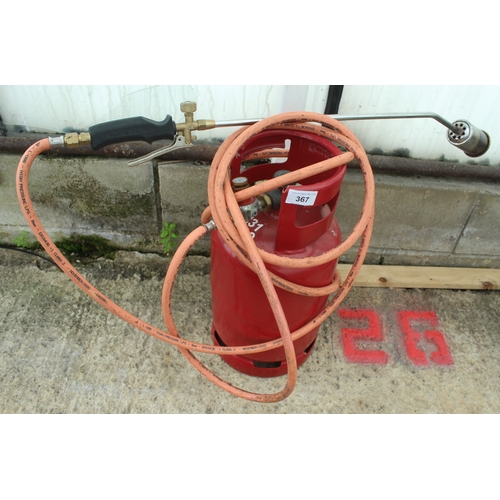 367 - A WEED BURNER & BOTTLE NO VAT