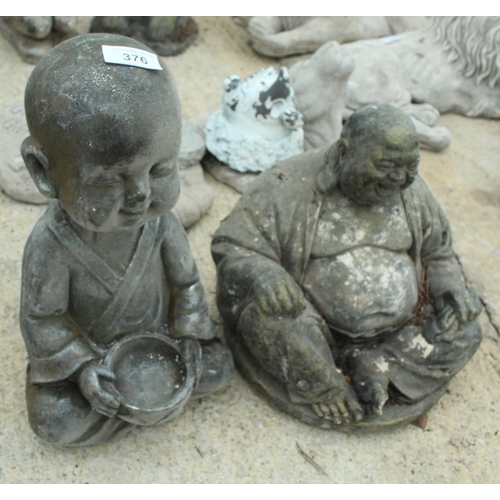 376 - A SITTING BUDDHA AND A FAT BUDDHA  NO VAT