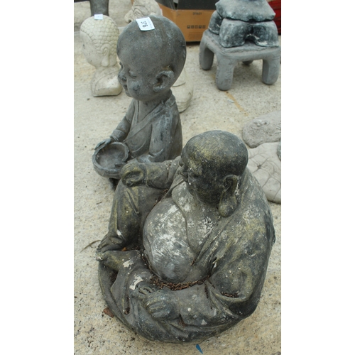 376 - A SITTING BUDDHA AND A FAT BUDDHA  NO VAT