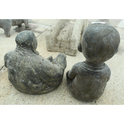 376 - A SITTING BUDDHA AND A FAT BUDDHA  NO VAT