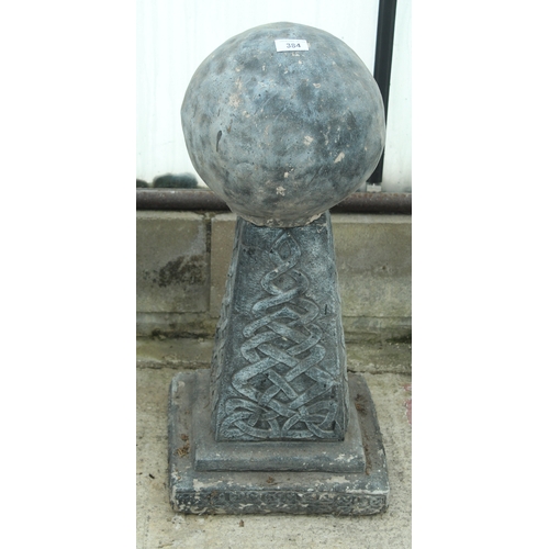384 - A SAPPHIRE BALL AND STAND  NO VAT