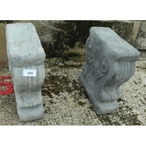 386 - BENCH PEDESTALS  NO VAT