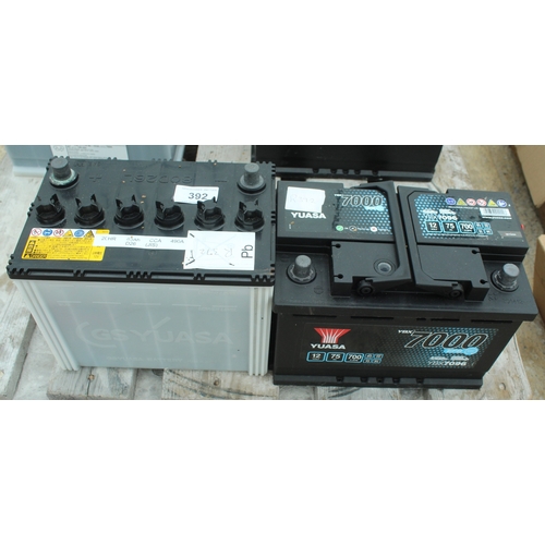 392 - 2 RECHARGED HEAVY DUTY BATTERIES IN WORKING ORDER  NO VAT