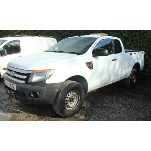 181 - A WHITE FORD RANGER EXTENDED CAD CY12KKZ FIRST REG 2012 MOT 12/01/27 APPROX 113300 MILES DIESEL 2.2 ... 