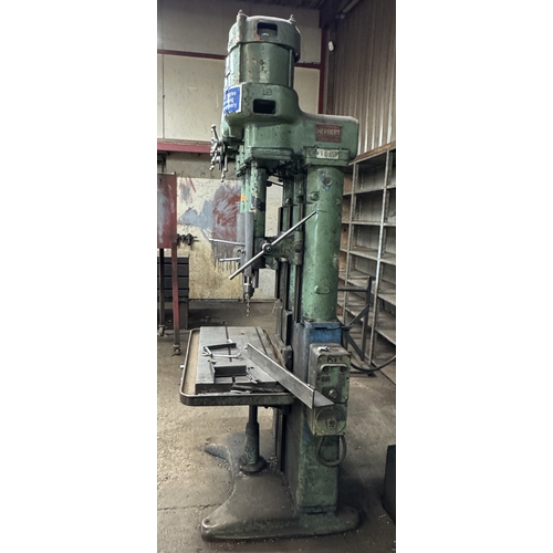 112 - A HERBERT 3 PHASE MULTI-SPINDLE GANG UPRIGHT PILLAR DRILL, GOOD WORKING ORDER WHILST ALL DESCRIPTION... 