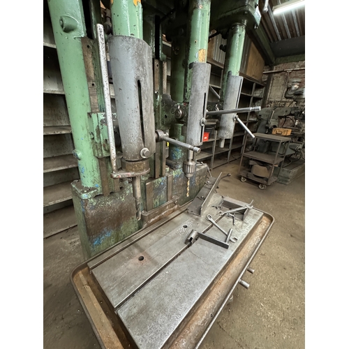 112 - A HERBERT 3 PHASE MULTI-SPINDLE GANG UPRIGHT PILLAR DRILL, GOOD WORKING ORDER WHILST ALL DESCRIPTION... 