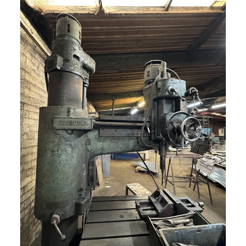 116 - A LARGE HEAVY DUTY RICHMOND 3 PHASE METAL WORKING PILLAR DRILL, GOOD WORKING ORDER WHILST ALL DESCRI... 