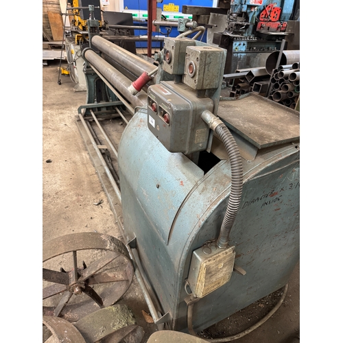 122 - A LARGE HEAVY DUTY 6FT 3 PHASE TRIPLE ROLLER METAL ROLLING MACHINE GOOD WORKING ORDER WHILST ALL DES... 