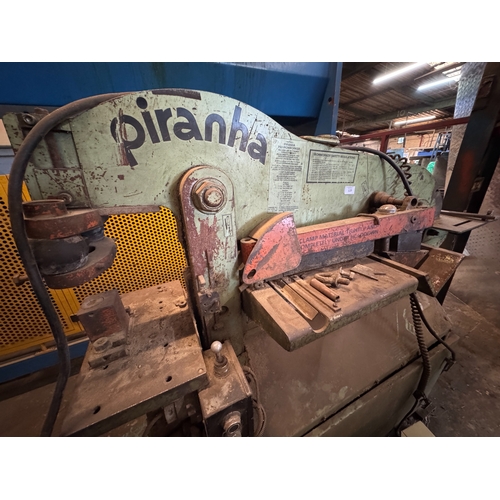 125 - A THREE PHASE PIRANHA P50 IRONWORKER, ONLY WORKS AT ONE END FOR THE NOTCHING FUNCTION