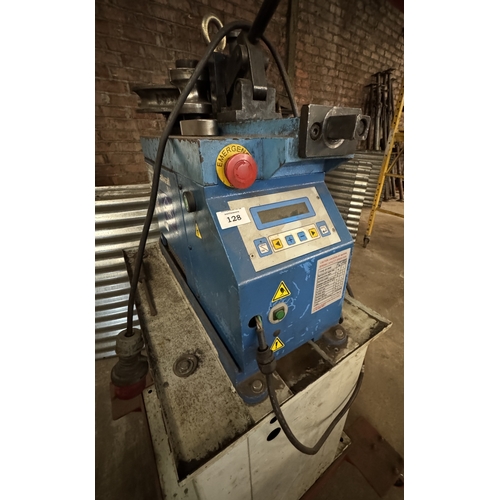 128 - A METALLKRAFT RB54 THREE PHASE METAL TUBE BENDING MACHINE WITH A RACK OF VARIOUS TOOLS GOOD WORKING ... 