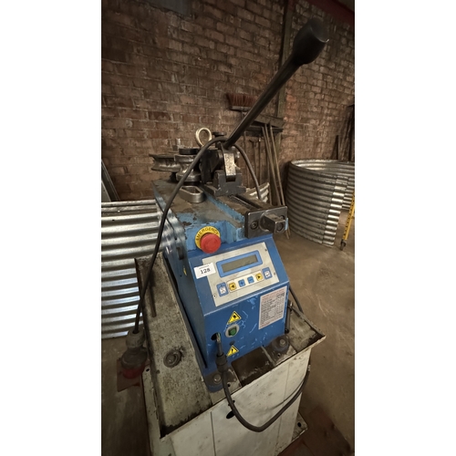128 - A METALLKRAFT RB54 THREE PHASE METAL TUBE BENDING MACHINE WITH A RACK OF VARIOUS TOOLS GOOD WORKING ... 