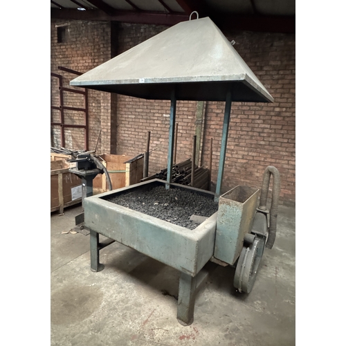 129 - A SCRATCH BUILT METAL WORKING FORGE BELIEVED WORKING BUT NO WARRANTY IS GIVEN