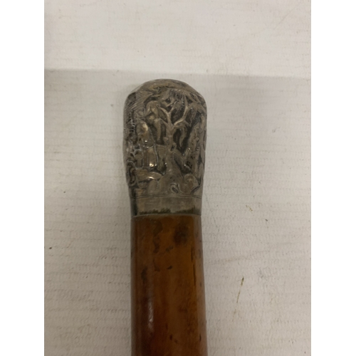 TWO SILVER TOPPED STICKS TO INCLUDE A ROYAL ENGINEERS SWAGGER STICK AND ...