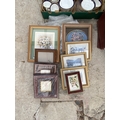 AN ASSORTMENT OF SMALL FRAMES, PRINTS AND PICTURES