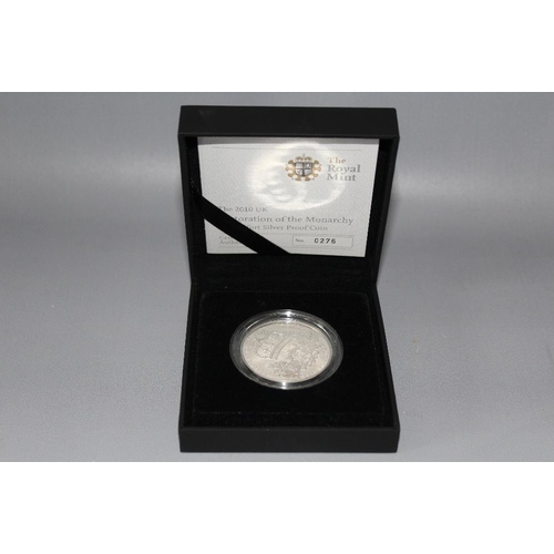 21 - A ROYAL MINT 2010 PIEDFORT SILVER PROOF 'RESTORATION OF THE MONARCHY' £5 COIN, with COA/Booklet, in ... 