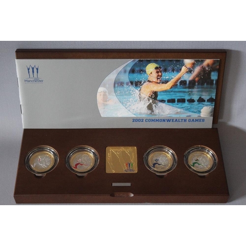 31 - A ROYAL MINT 2002 'OFFICIAL COMMONWEALTH GAMES' SILVER PROOF PIEDFORT FOUR COIN SET, comprising four... 