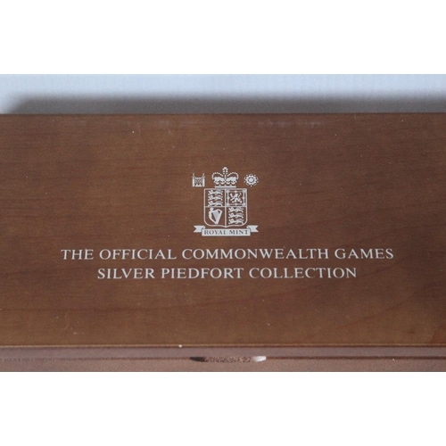 31 - A ROYAL MINT 2002 'OFFICIAL COMMONWEALTH GAMES' SILVER PROOF PIEDFORT FOUR COIN SET, comprising four... 