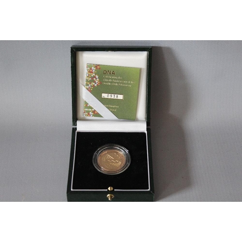 37 - A ROYAL MINT GOLD PROOF £2 COIN 'DNA DOUBLE HELIX FIFTIETH ANNIVERSARY' COIN, limited edition No 093... 