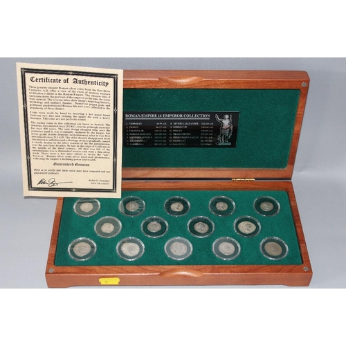 38 - A ROMAN EMPIRE 14 EMPEROR COIN COLLECTION, in original presentation case - See images for all coin i... 