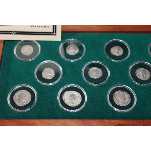 38 - A ROMAN EMPIRE 14 EMPEROR COIN COLLECTION, in original presentation case - See images for all coin i... 