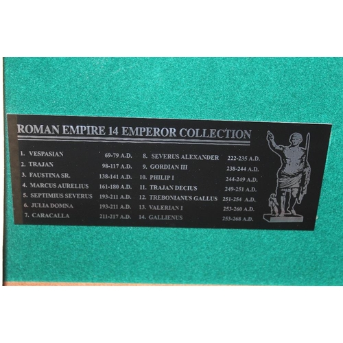 38 - A ROMAN EMPIRE 14 EMPEROR COIN COLLECTION, in original presentation case - See images for all coin i... 